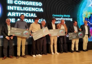 Entrega de premios en el III Congreso de IA de Andalucía. Amanda Martínez